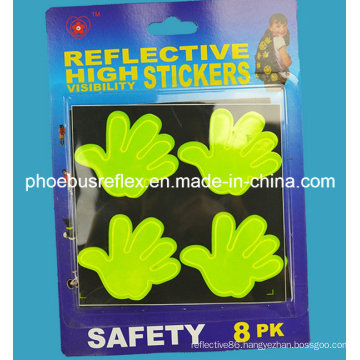 10cm X 10cm Hello Hand Reflective Sticker En13356